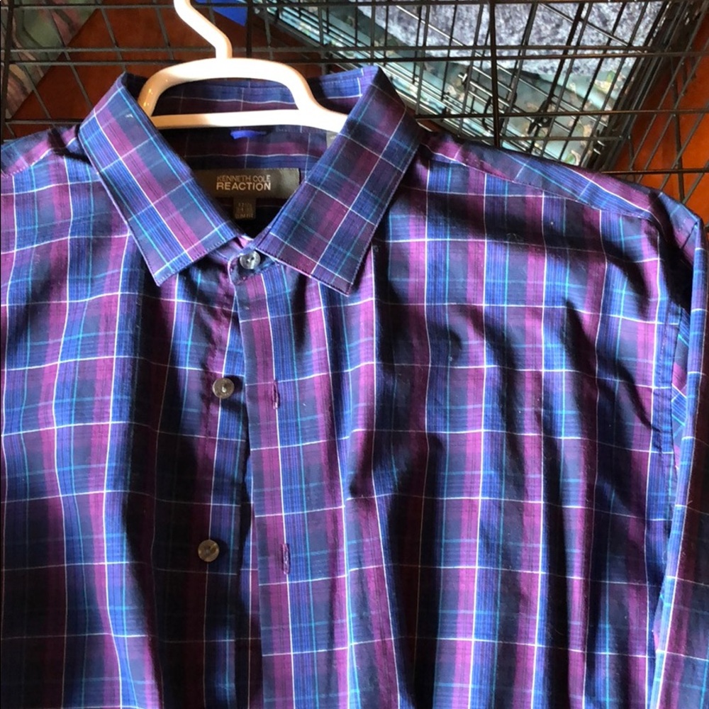 Plaid Dress Shirt Mens 17.5 34/35